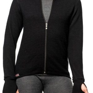 photo of Woolpower 600 full zip jacket black merino wool