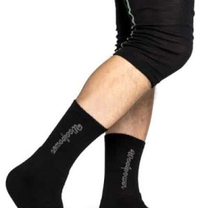 photo of Woolpower 400 logo socks in black colour