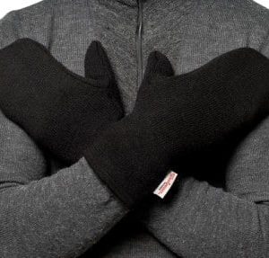 photo of Woolpower mittens in black colour