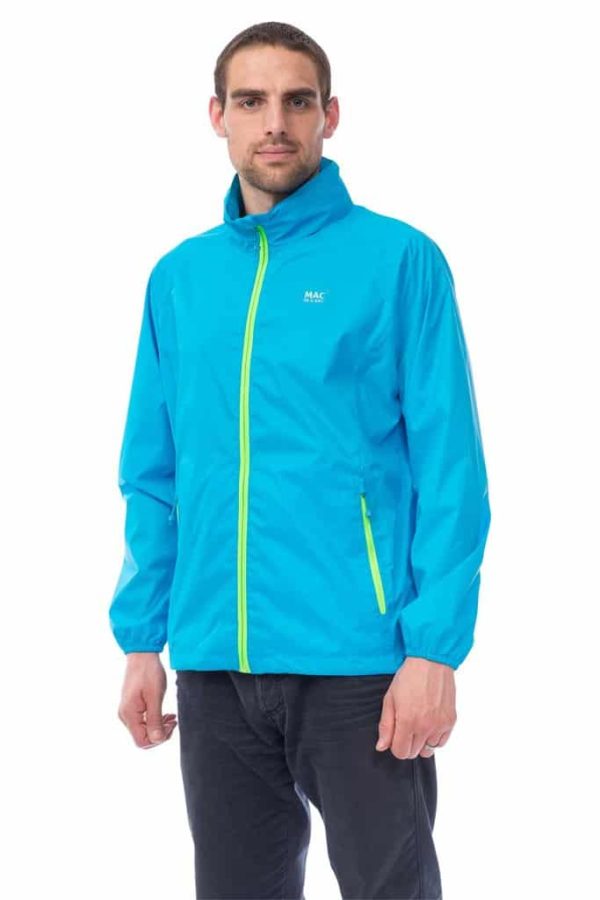 Mac in a Sac Neon Unisex Waterproof Packaway Jacket - neon blue