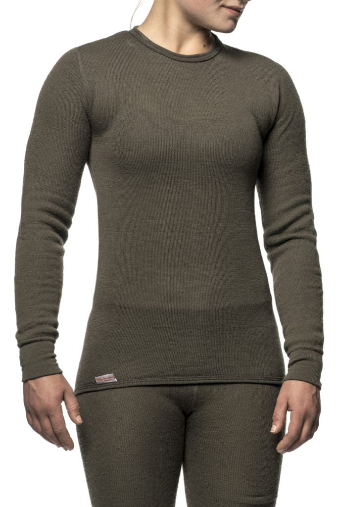 Woolpower Crewneck 200 7112 pine green long sleeve