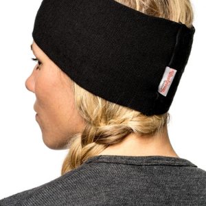 photo of Woolpower headband 200 black with logo