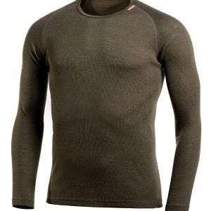 photo of Woolpower crewneck lite in pine green colour