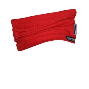 photo of paramo grid neck warmer in flame colour