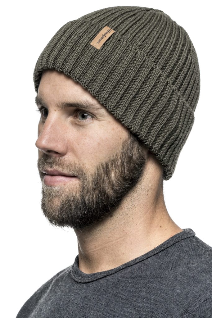 photo of Woolpower beanie ribbed pine green