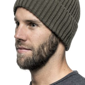 photo of Woolpower beanie ribbed pine green