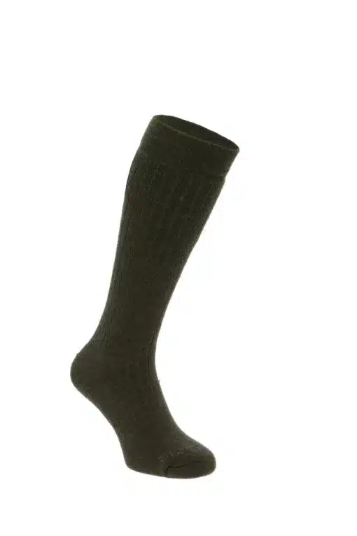 silverpoint country knee length shooting socks olive green
