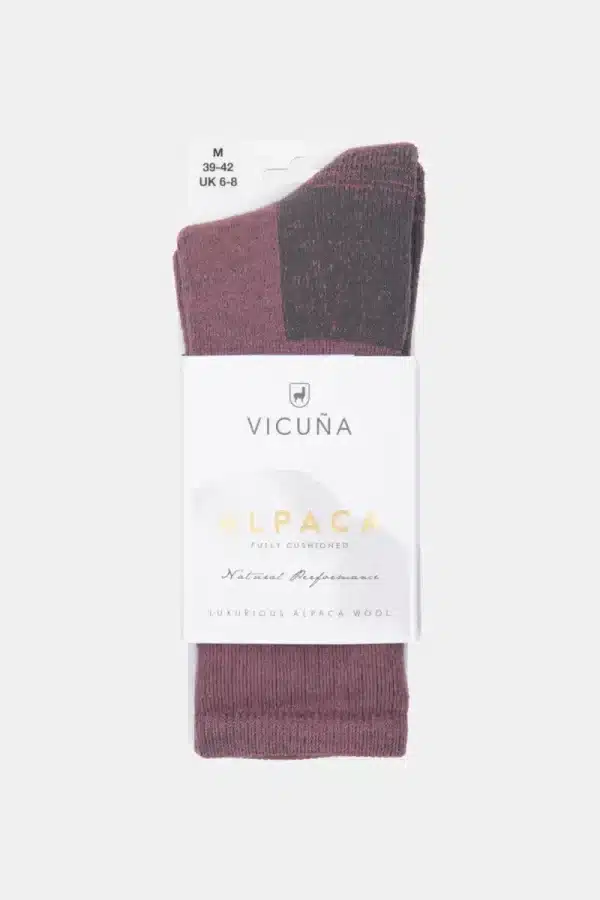 Vicuna alpaca fully cushioned sock wine