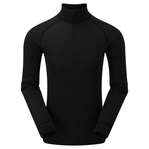 photo of Keela mens merino zip neck top black