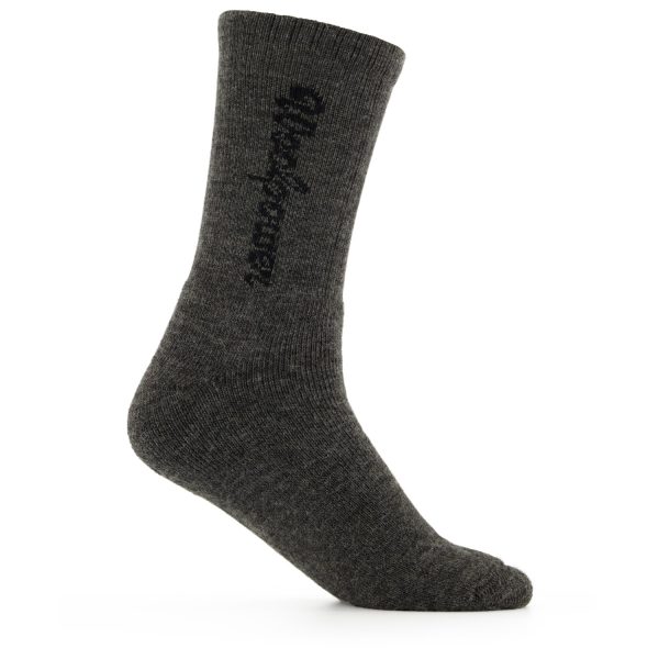 photo of Woolpower 400 logo socks grey