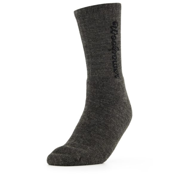 photo of Woolpower 400 logo socks grey