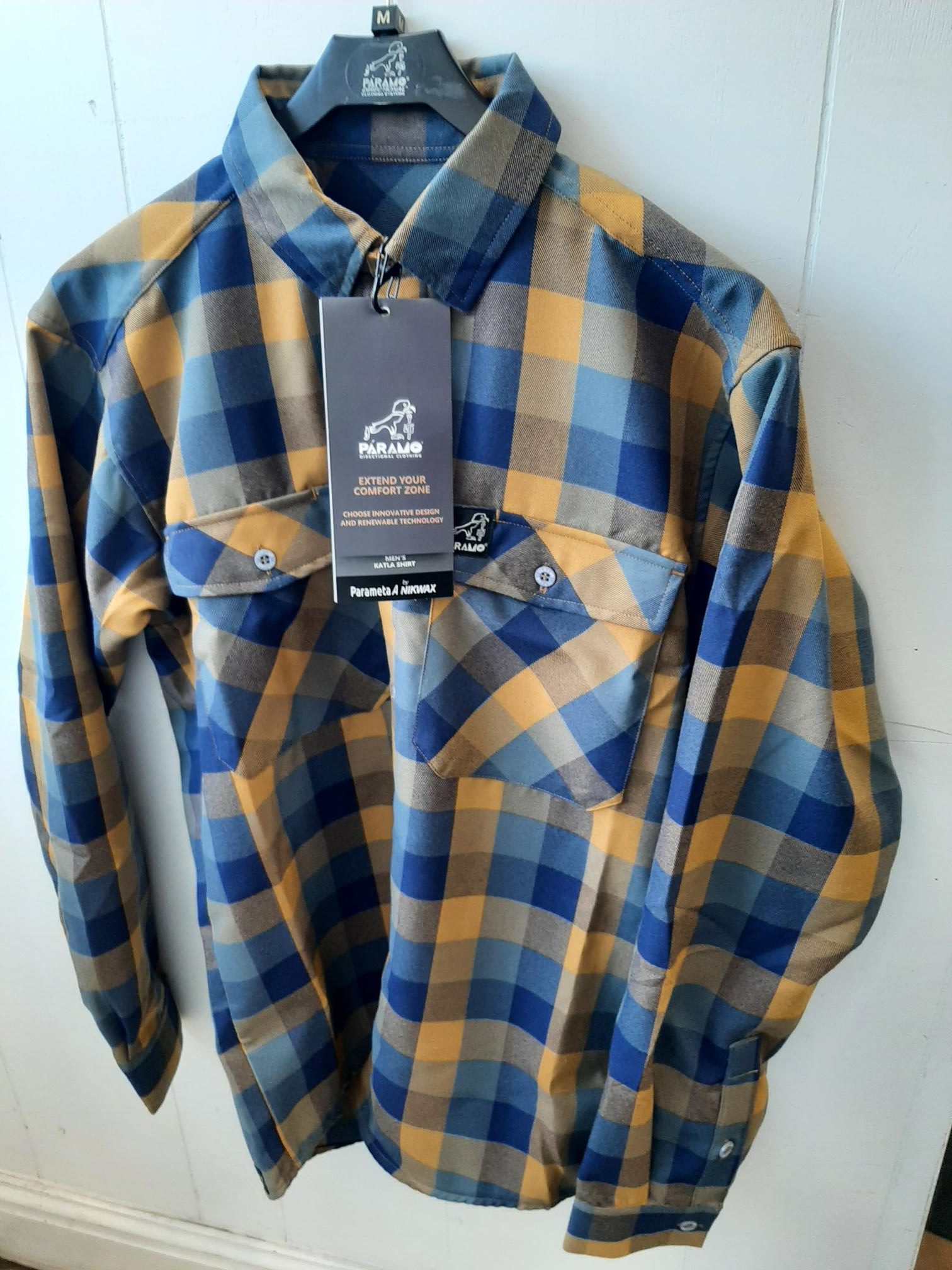 photo of Paramo Mens Katla Long Sleeve Shirt indigo gingham check