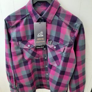 photo of Paramo womens katla long sleeve shirt foxglove gingham check