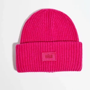 VAGA Lambswool Chunky Beanie - bright pink