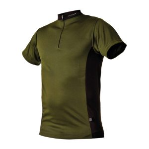 Pfanner Zip Neck Shirt Short Sleeve - forest green