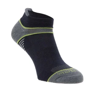 Silverpoint On The Move No Show Sock - navy/lime