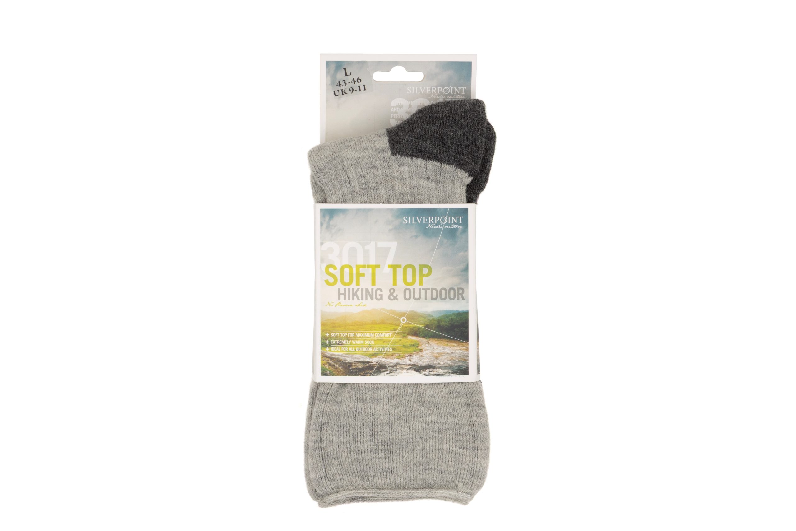 photo of Silverpoint Soft Top Grey merino sock